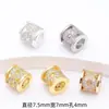Cuentas de Barril con Circonita Microincrustada, Cuentas Espaciadoras para Joyería, Cuentas Sueltas, Color Dorado Chapado en Oro de 14K de Larga Duración, Accesorios para Hacer Pulseras y Collares DIY