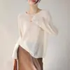 Tienda Insignia Shanghai Dan Nong / Suéter Delgado de Hilo de Papel Japonés Sin Costuras Cuello Redondo para Mujer, Suéter de Manga Larga de Verano Protector Solar