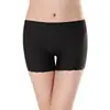 Shorts de Encaje con Patrón de Olas para Mujer de Tres Cuartos con Refuerzo en la Entrepierna, Seamless de Seda Hielo Anti-Exposición que Levanta los Glúteos, Shorts de Seguridad y Ropa Interior Dos en Uno, Bordes que No se Enrollan