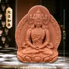 Argila Vermelha de Xizang Zakhiram Amarelo Deus da Riqueza Buda da Medicina Buda de Mil Mãos Amitabha Buda Tridimensional Raspagem Tanka Estátua