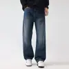 Ropa de Hombre Fengshe / Nuevo Estilo Otoño-Invierno 2026 Cintura Semi-Elástica Sin Estirar Jeans Rectos Holgados Estilo Americano Pantalones Largos