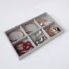 *Caja de joyería forro esponja almohadilla caja de pendientes joya de mano caja de almacenamiento de joyas interior de cajón rejilla de terciopelo