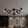 Lámpara de araña minimalista moderna italiana para sala de estar, restaurante, arte de hierro personalizado, arte nórdico, lámpara heterosexual para dormitorio