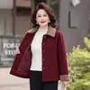 Novo Top Quente Acolchoado Outono/Inverno para Mulheres de Meia-Idade e Idosas, Casaco Fashion para Mães, Jaqueta Curta de Lã Solta