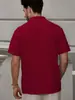 Camisa Polo Blanca Estilo Business Urbano con Adorno de Bordado en Forma de T, Polo de Manga Corta de Botón para Hombre Ajustado de Secado Rápido