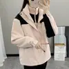 Jaqueta de Esqui Feminina Outono e Inverno Três em Um Conjunto de Duas Peças Removível Moda Espessada com Forro de Fleece à Prova de Vento Impermeável Roupas de Montanhismo