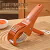 Cortador de Frutas Portátil Acero Inoxidable ABS Pepino Limón Cortador Herramienta de Cocina Jamón Salchicha Plátano Cortador