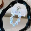 Colgante de Cadena para Llaves de Coche de Cristal con Abalorios de Flor de Hortensia para Funda de Teléfono Anti-Caída Llavero Accesorios para Bolsos Venta al por Mayor