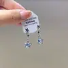 Brincos Longos com Franjas de Cristal Borboleta Degradê Exquisitos de Luxo Leve Design de Nicho Novos Presilhas de Orelha Sem Furo