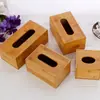 Fornecimento do Fabricante Caixa de Lenços Quadrada de Madeira de Bambu Caixa de Armazenamento Restaurante Hotel Lata de Armazenamento de Lenços Impressão de Logo