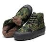 Sapatos grandes pretos de algodão do Nordeste para homens, calçados para o local, resistentes ao desgaste, quentes para o trabalho, de cano alto, com acolchoamento de veludo, sapatos de lançamento, sapatos de borracha com camuflagem de inverno