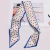 Cachecol Longo Elegante Vermelho de Camada Dupla Estampado Faixa de Cabelo Cachecol de Fita Decorativa para Terno Versátil Feminino Estilo Coreano