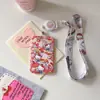 Sario Kulomi Melody Dibujo Animado Creativo Portatarjetas Bolso Colgante Tarjeta de Estudiante Tarjeta de Autobús Portatarjetas Hebilla Colgante Anti-pérdida para Mochila Escolar