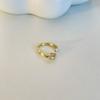 Anillo de delfín microincrustado de circonita personalidad de delfín todo partido clip para oreja sin perforación personalidad simple anillo abierto para dedo índice