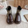Botas Martin para niñas, nueva colección otoño/invierno 2026, botines para niñas, botas de cuero de media pantorrilla estilo británico retro para niños, elegantes y a la moda
