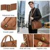 Pasta de Couro Genuíno para Viagem de Negócios Bolsa Casual Bolsa Transversal Pasta para Laptop Masculina