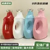 Botella Vacía de Detergente para Ropa de Gran Capacidad, Suavizante, Botella de Fertilizante para Flores, Botella de Empaque para Productos Domésticos Diarios, Tapa de Diamante, Botella de Detergente para Ropa de 2L