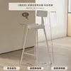 Mesa Alta Cor Creme para Uso Doméstico, Divisória de Parede, Mesa Casual Minimalista de Pernas Altas para Apartamento Pequeno, Mesa Alta e Cadeiras Brancas Puras para Sala de Jantar