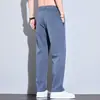 Pantalones Ligeros de Negocios Casual para Hombre, Frescos y con Caída, para Primavera y Verano, con Acabado de Alta Gama, Color Sólido, Corte Delgado, Versátiles, Pantalones Rectos de Alta Gama