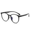 Gafas de sol redondas de tamaño mediano con montura negra retro para hombre y mujer, lisas, con espejo, antiluz azul y a juego para miopía.