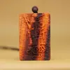 Madera Impactada por Rayos con Patrones de Trueno, Nubes Propicias y Micro Símbolos Púrpuras, Colgante de Doble Cara con Cinco Talismanes de Trueno, Herramienta Ritual Taoísta de Madera de Durazno Impactada por Rayos al por Mayor