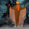 Decoração de Festa de Abóbora de Halloween Transfronteiriça Cabeça Pendurada Luz Verde Cabeça Giratória Abóbora Brilhante Som Adereços Pendurados Pátio