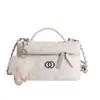 Bolsa Caja de Maquillaje Vintage, Bolsa Pequeña con Acabado Texturizado, Cadena Acolchada Estilo Chanel, Bolso de Hombro y Cruzado de Lujo Ligero para Mujer