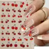 Redanco5D Embutido Popular Desenho Animado Adesivo para Unhas Gel Vermelho Cereja Estéreo Adesivo de Unha He1576