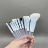 Conjunto de Pincéis de Maquiagem 10 Peças Estilo Chen Yuanyuan Haste de Cristal Especial para Maquiadores Conjunto de Pincéis para Sombra e Blush