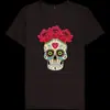 2025 Nuevo Sitio Independiente de Comercio Exterior Camiseta con Estampado de Calavera de Pascua para Hombre y Mujer Manga Corta Cuello Redondo Top Holgado