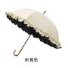 Guarda-chuva Lolita Japonês, Guarda-chuva com Proteção Solar Revestido de Preto, Guarda-chuva de Sol com Renda e Cabo Curvo de Fibra de Bambu Completa, Uso Duplo para Sol e Chuva