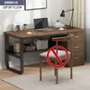 Escritorio de computadora, escritorio casero de escritorio para dormitorio, escritorio de oficina, escritorio de jefe, escritorio simple para vivienda de alquiler con cajones
