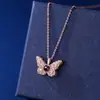 Venda quente transfronteiriça cor versátil pingente de projeção de borboleta com diamantes feminino 100 idiomas Eu Te Amo colar com foto colorida HD feminino