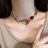 Collar de Estrella con Cuentas de Color Dopamina para Mujer Dulce Cool Spice Girl 2024 Nuevas Explosiones Sentido del Diseño Nicho Cadena Clavicular