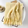 Bufanda tejida de hilo de bucle extendido de mohair cepillado, a prueba de frío y cálida para invierno, transfronteriza europea y americana, para mujer, con tacto de alta gama