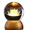 Lámpara de Bola de Cristal Real para Ofrenda, Lámpara de Loto Recargable, Lámpara de Buda de Cobre, Lámpara Frontal de Buda, Lámpara LED Eterna, Lámpara de Ofrenda para el Hogar