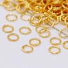 Anillo cerrado soldado de oro real de 18 quilates bañado en cobre, anillo de cobre de retención de color oro de 14 quilates, anillo plano, anillo de conexión para pulsera y aretes DIY