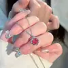 Collar Estrella Brillante para Mujer Lujo Ligero de Moda Elegante Colgante de Alto Grado Versátil Cadena para Clavícula Sonriente Venta al por Mayor