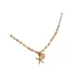 Colar Pulseira Estrela do Mar Pérola Vento do Oceano Transfronteiriço Europeu e Americano Feminino Praia Concha Vento Ins Colar de Contas
