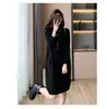 Vestido Suéter para Mujer en Otoño e Invierno Estilo Nuevo con Abrigo, Holgado y Elegante, Chaleco Base de Punto Reductor de Edad, Versátil