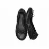 Sapatilhas de Ballet Plissadas em Couro Macio Baixo Laço Rolo de Ovo Sapatos Únicos Estilo Suave Dobrável Para Ir ao Trabalho Sapatos Femininos de Vovó