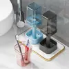 Taza para Cepillo de Dientes y Caja de Almacenamiento para Artículos de Tocador, Soporte Vertical para Cepillos de Dientes para el Hogar, Organizador de Almacenamiento Vertical para Pasta de Dientes y Cepillo de Dientes Eléctrico para Dormitorio