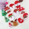 Cabeza de Papá Noel transfronteriza de fieltro de algodón y engrosamiento hecho a mano DIY decoración de árbol de Navidad accesorios de cabeza de ciervo tela de franela