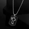 Comercio Exterior Más Vendido de Alta Gama Personalizado Hip-Hop Placa Militar Cruz Collar Colgante para Hombres y Mujeres, Joyería Europea y Americana al por Mayor