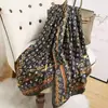 Bufanda Nueva de Seda Simulada, Bufanda Larga de Brocado, Moda Primavera y Otoño, Versátil Chal de Protección Solar de Verano, Turbante