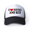 Boné Trucker de Malha Respirável com Estampa 'New I Mygirlfriend' para Sol