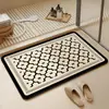 Alfombrilla de Piso para Baño Estilo Crema Barro de Diatomeas Absorbente Felpudo Entrada Baño Inodoro Alfombra Antideslizante Felpudo para Puerta de Baño