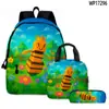 Mochila Escolar de Crecimiento de Jardín con Diseño de Cruz 3D, Estuche, Bolso de Hombro Set de Tres Piezas con Estampado