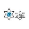 Arete de Hueso del Oído de Titanio F136 con Estrella de Seis Puntas e Incrustación de Circonita, Joyería para Piercing Corporal de Aleación de Titanio G23 Transfronteriza, Arete para Oreja