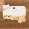 Conjunto de Brincos Exagerados de Moda Criativa Transfronteiriça Europeia e Americana para Mulheres Brincos Pendentes Torcidos em Forma de C Conjunto de 3 Peças Acrílico
